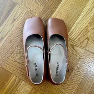Square Toe Flat Mary Jane size 9 Empress Australia Shoes in Caramel color